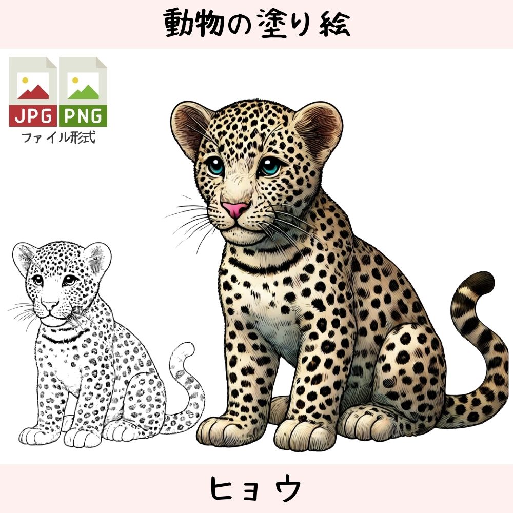 ヒョウ - 動物の塗り絵