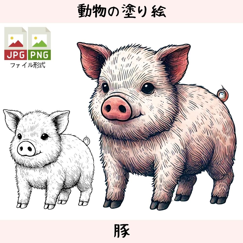 豚 - 動物の塗り絵