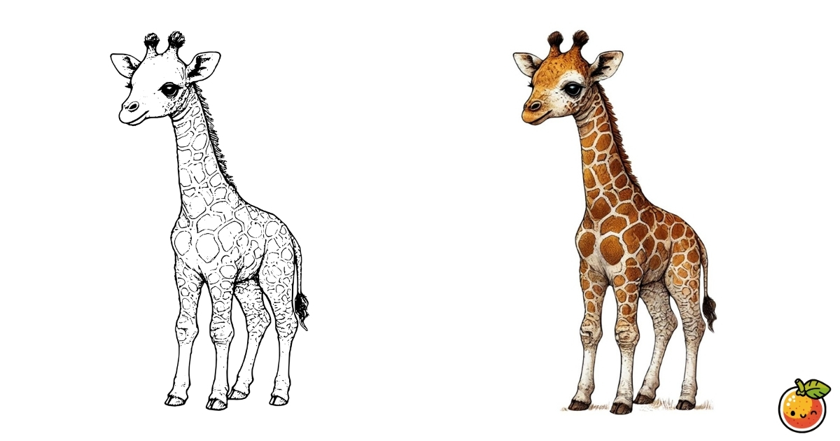 キリンの塗り絵