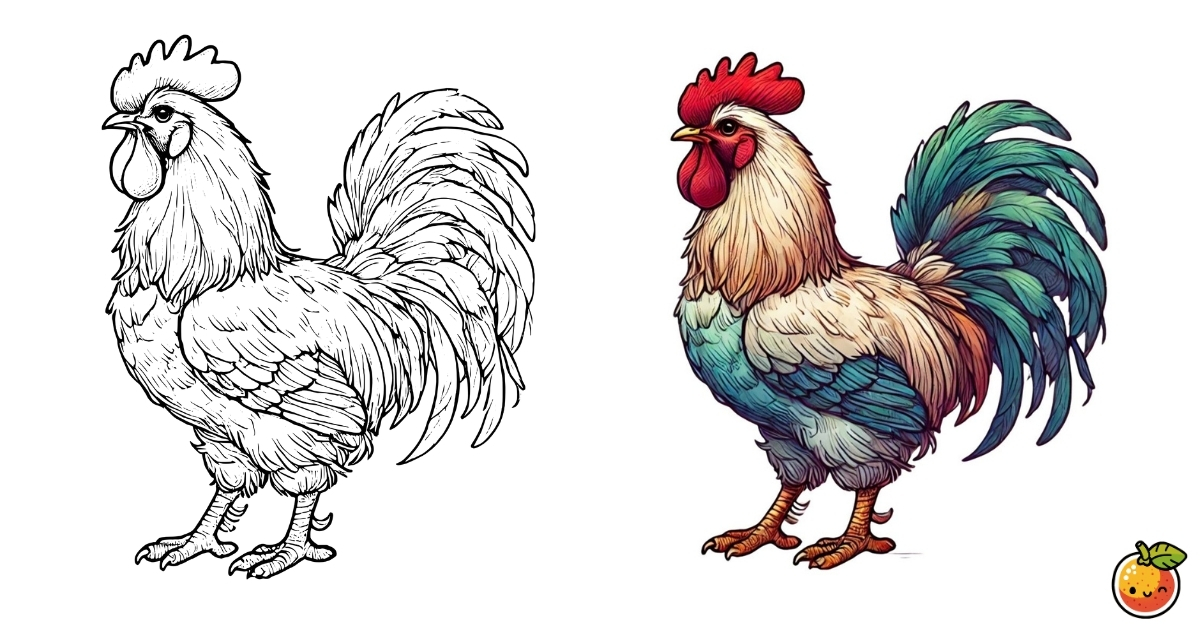 鶏の塗り絵