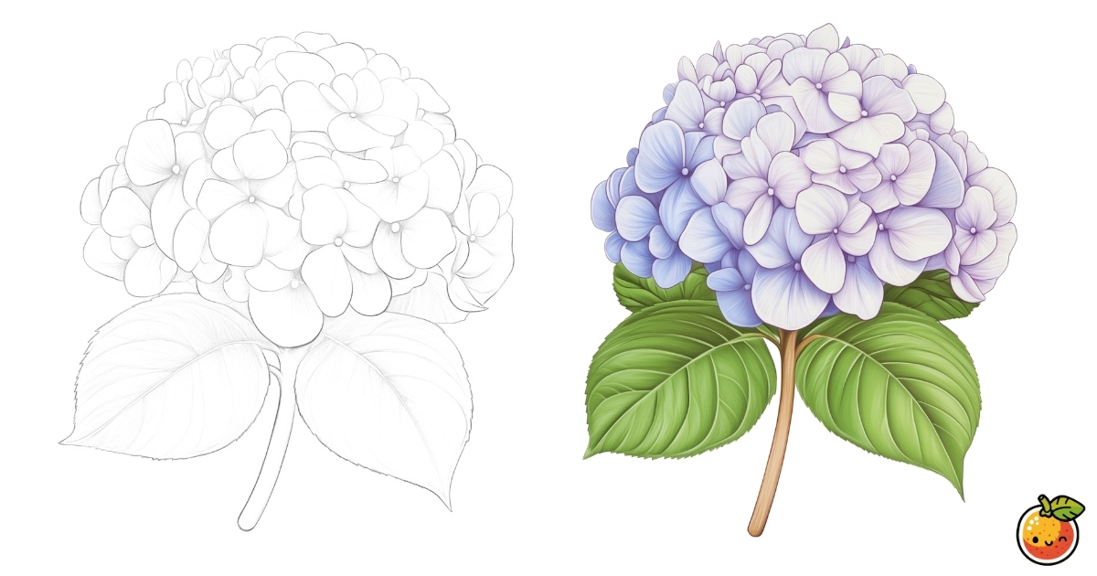 紫陽花の塗り絵