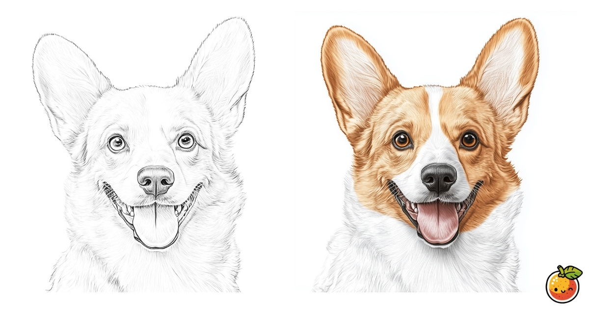 ウェルシュ・コーギーの塗り絵
