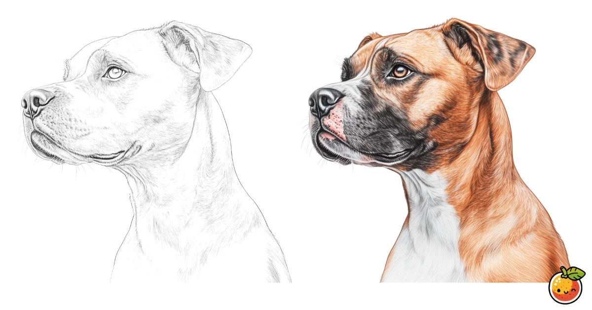 ボクサー犬の塗り絵