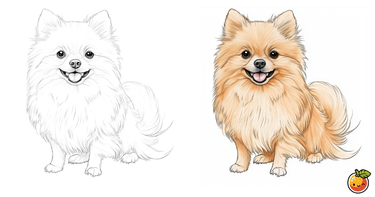 ポメラニアンの塗り絵