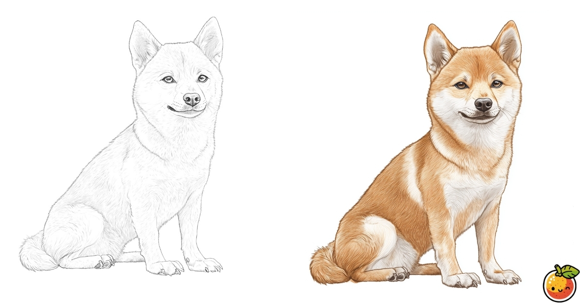 芝犬の塗り絵