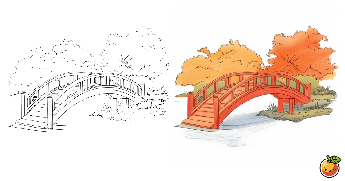 古橋の塗り絵