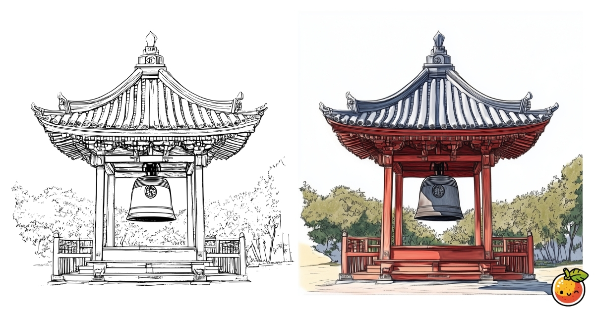 鐘楼の塗り絵