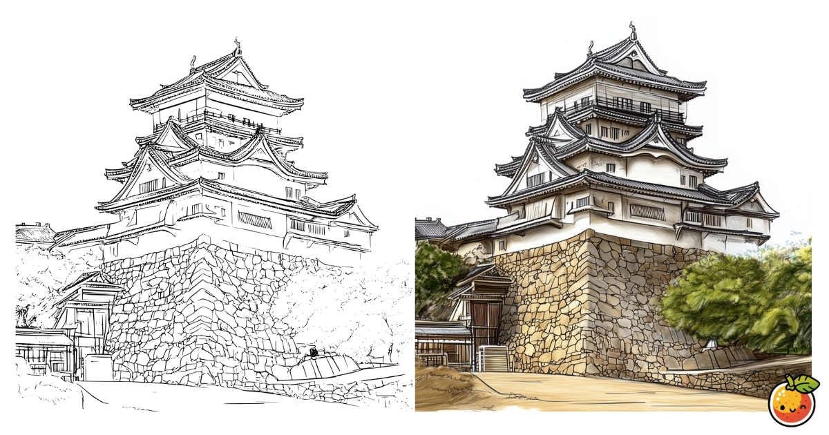 お城の塗り絵