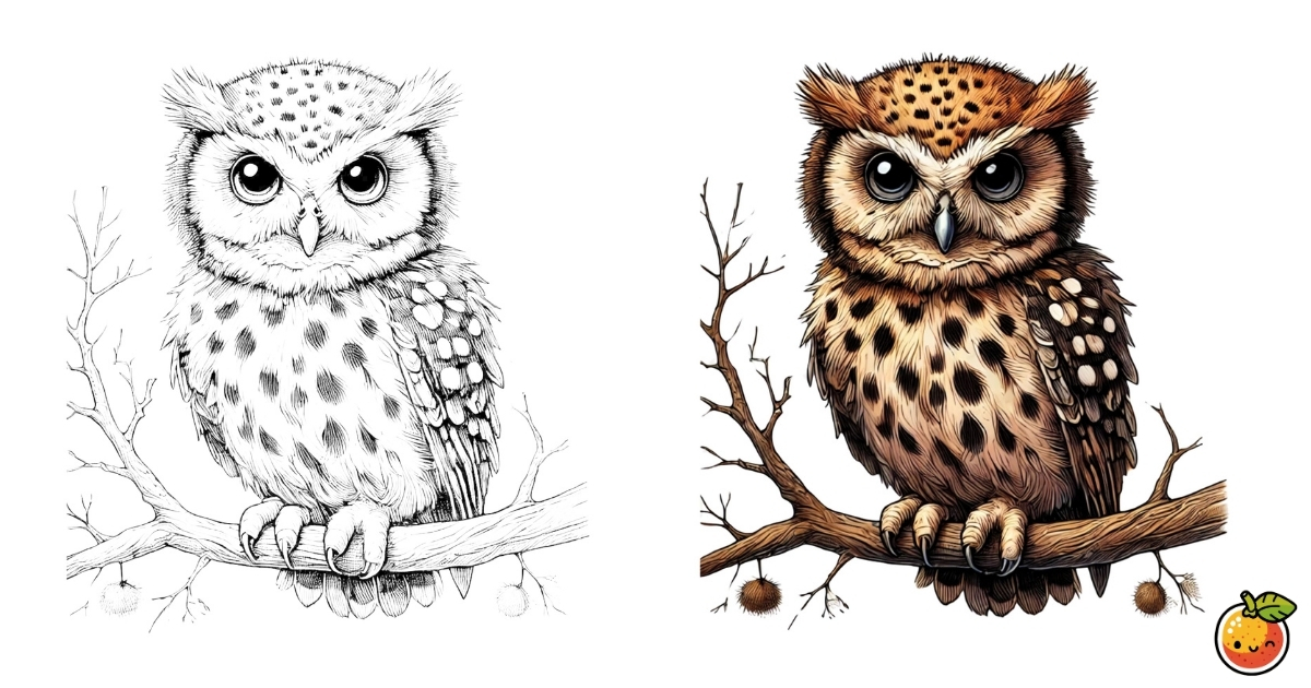 フクロウの塗り絵