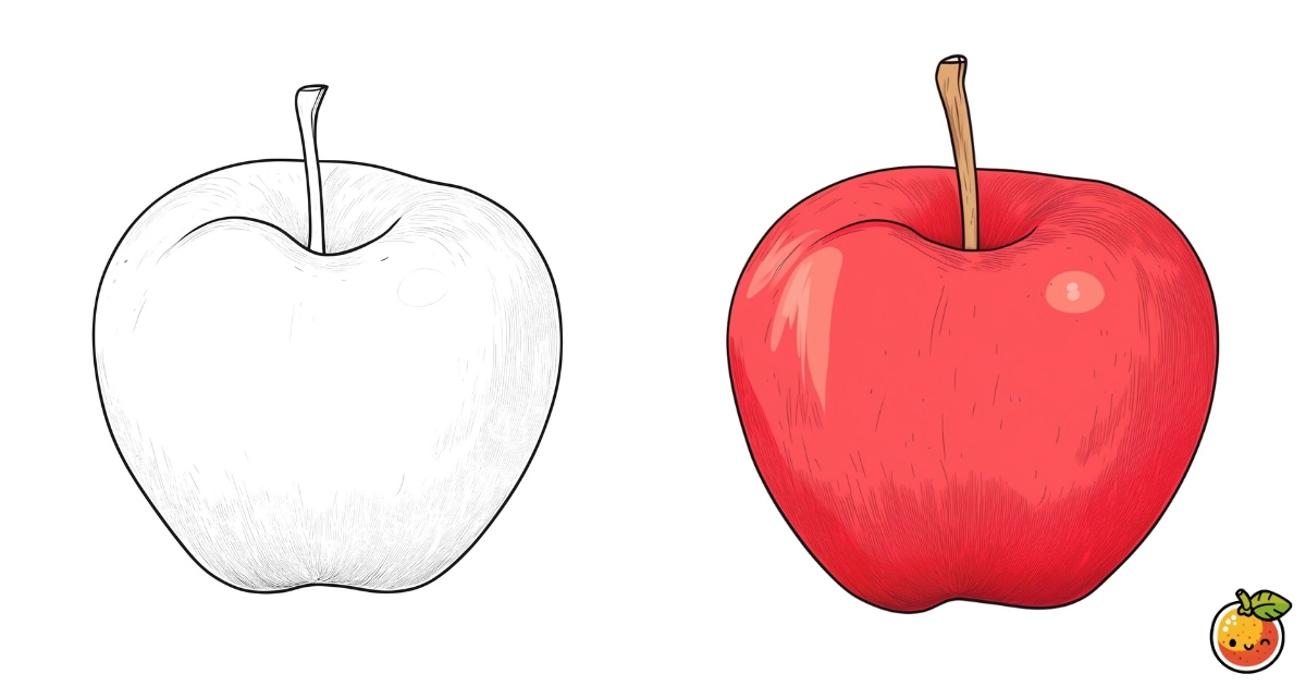 りんごの塗り絵
