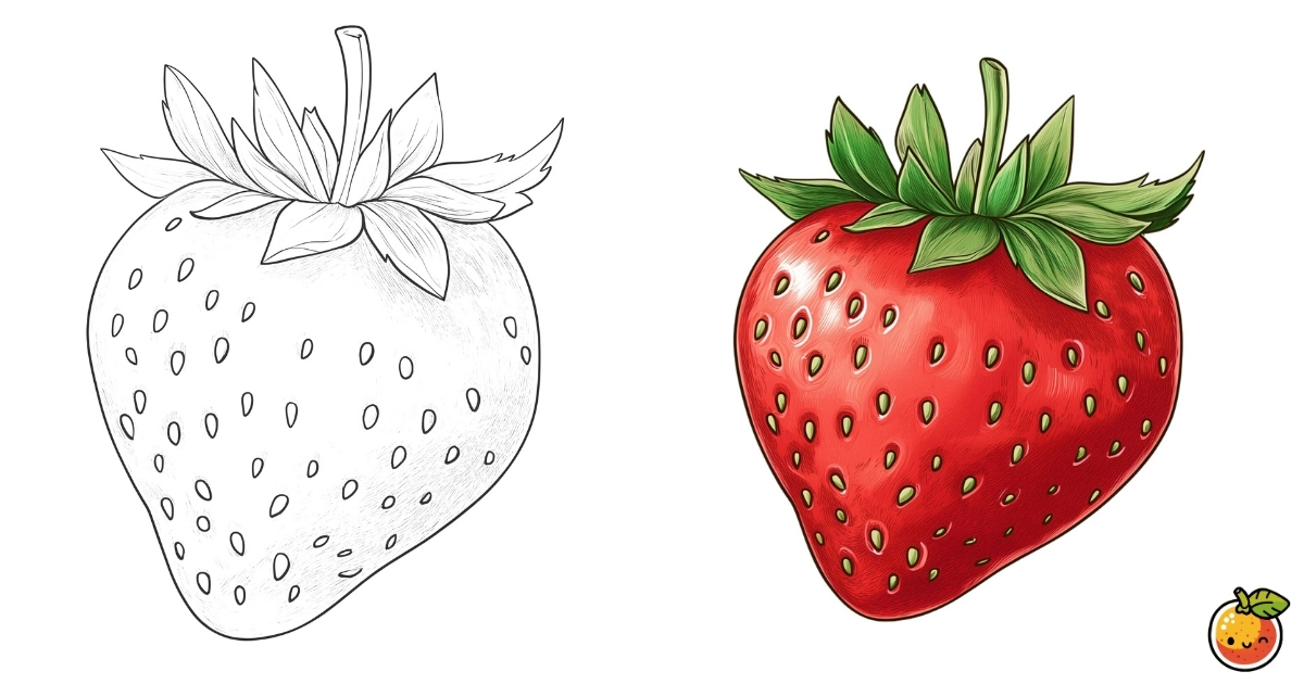 いちごの塗り絵