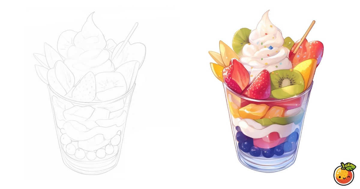 パフェの塗り絵