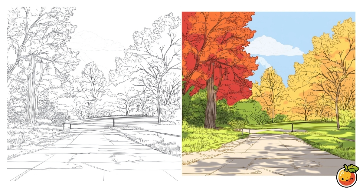 公園の塗り絵
