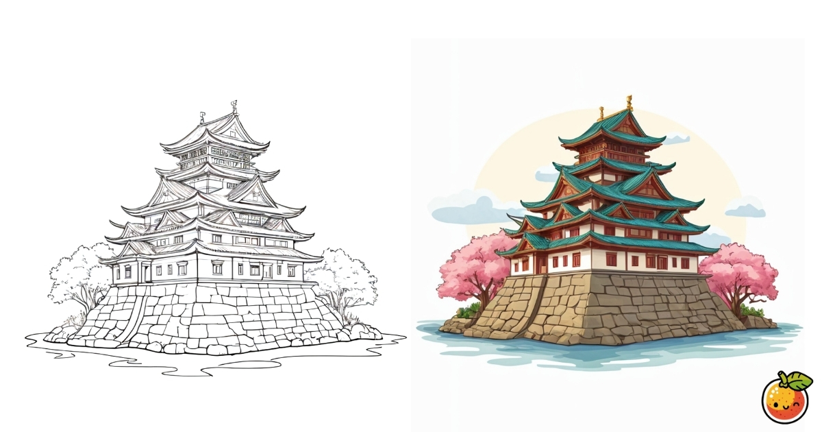 お城の塗り絵