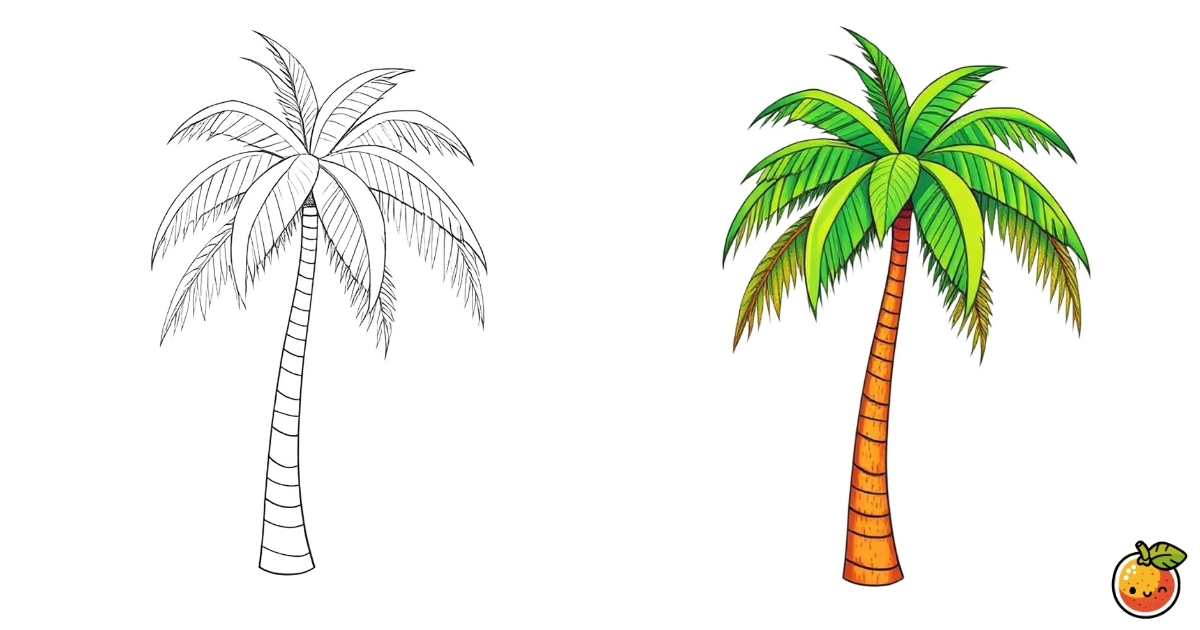 ヤシの木の塗り絵