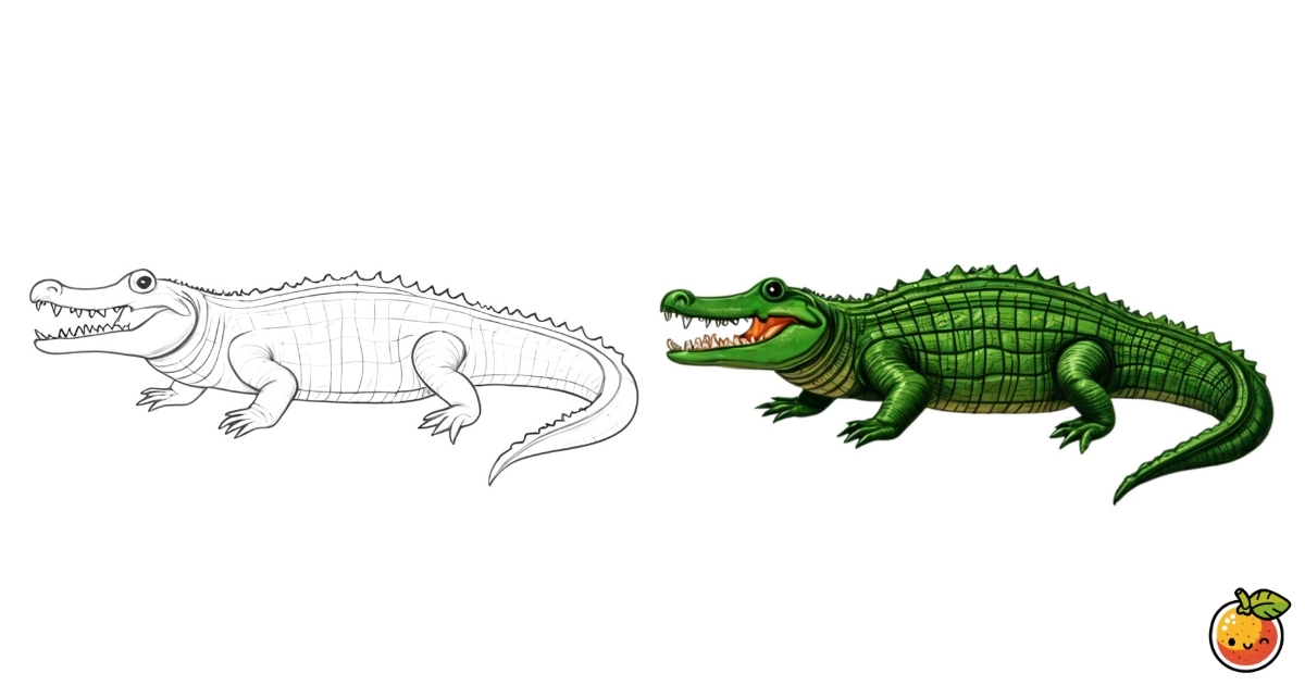 ワニの塗り絵