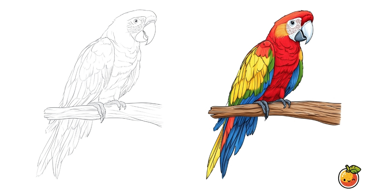 オウムの塗り絵