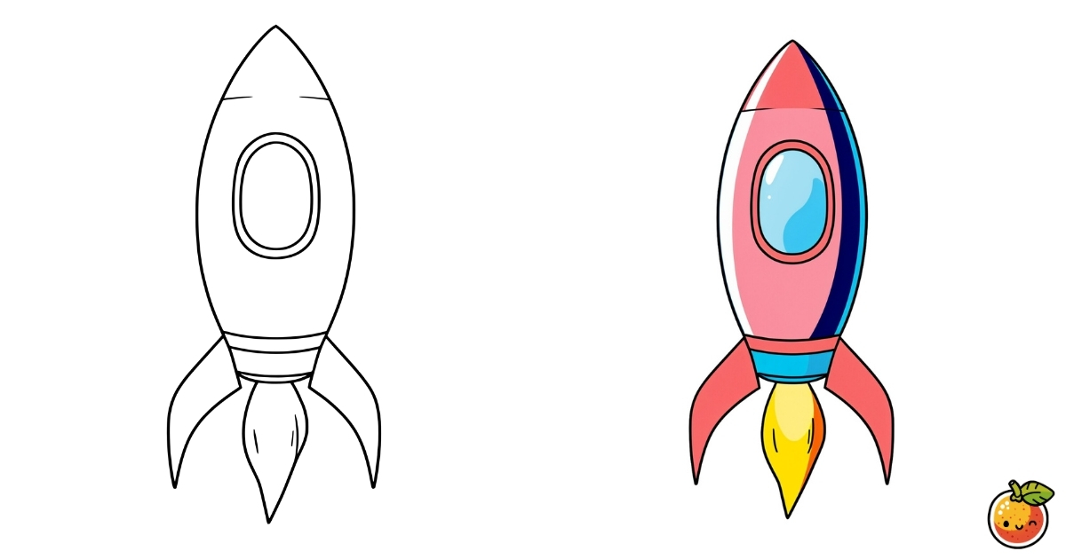 ロケットの塗り絵