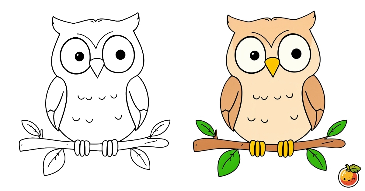 フクロウの塗り絵