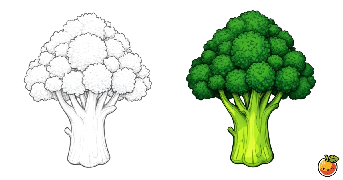 ブロッコリーの塗り絵