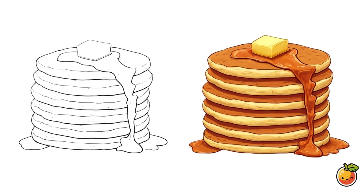 ホットケーキの塗り絵