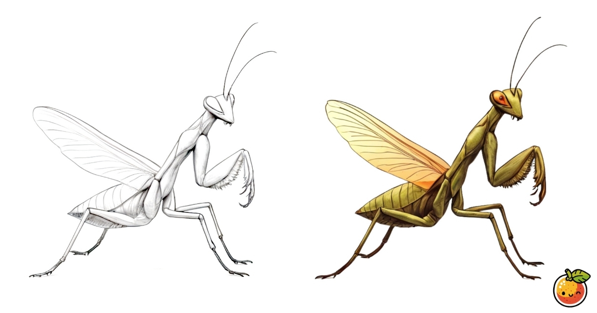 カマキリの塗り絵