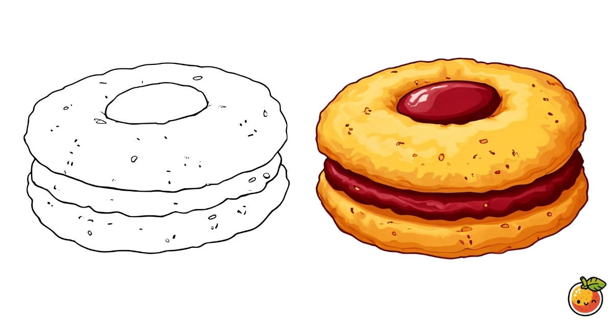 ジャムクッキーの塗り絵