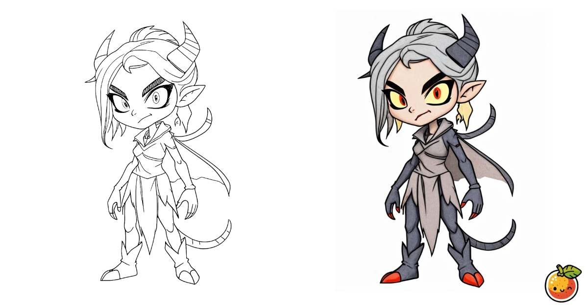 悪魔族の戦闘員の塗り絵