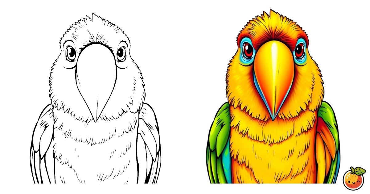 インコの塗り絵