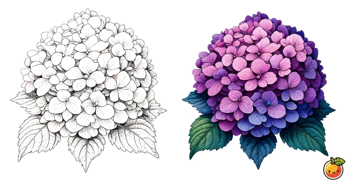 アジサイの塗り絵