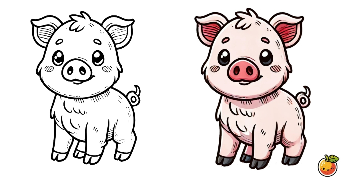 豚の塗り絵