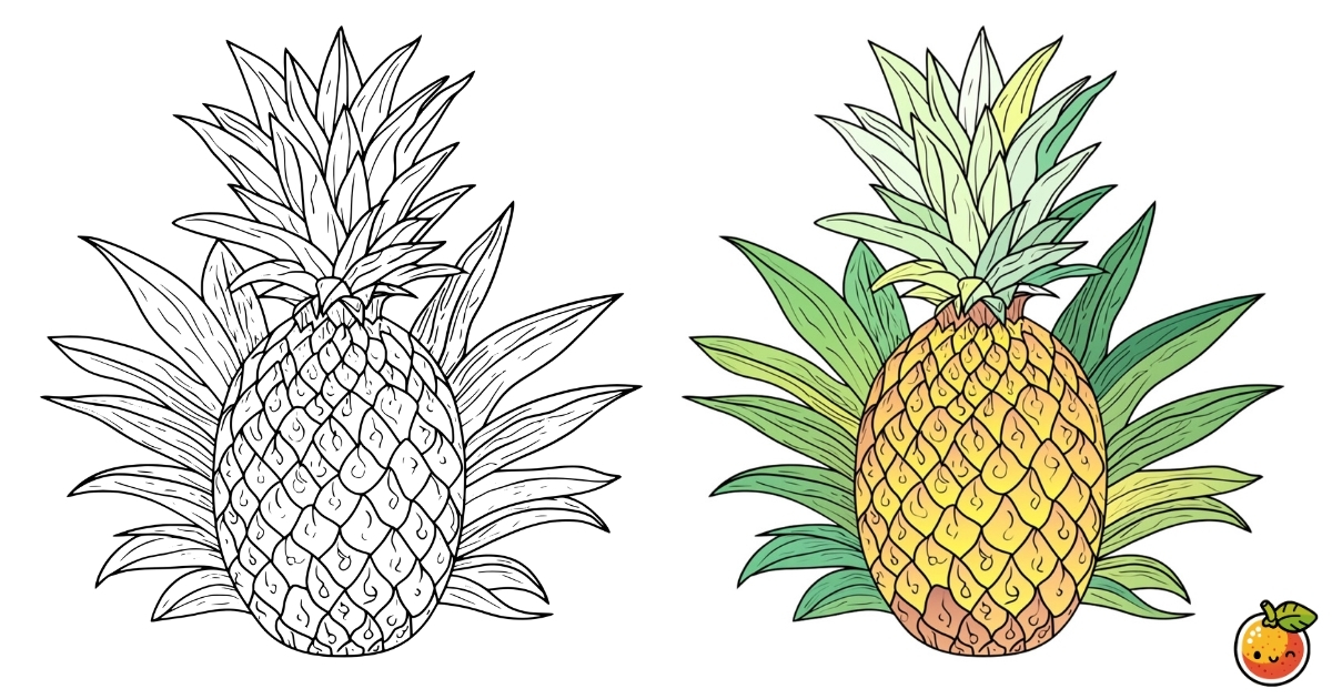 パイナップルの塗り絵