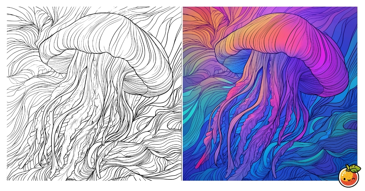 クラゲの塗り絵