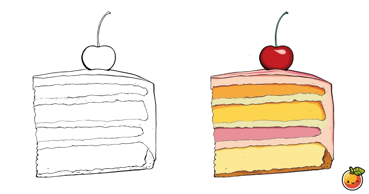 レイヤーケーキの塗り絵