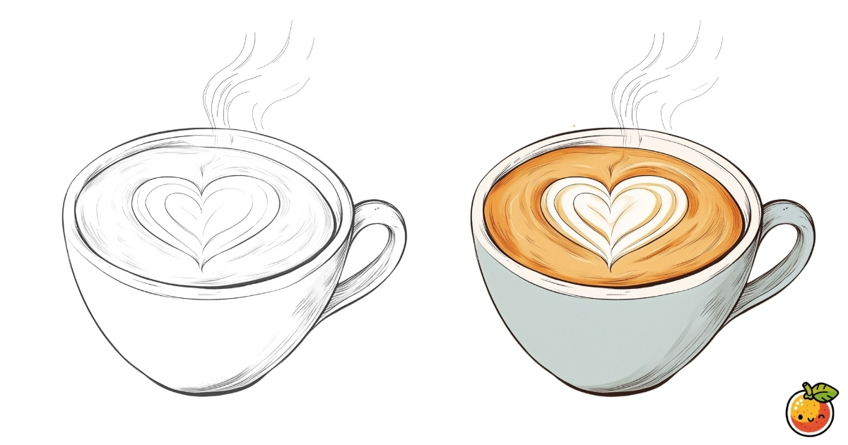 カフェラテの塗り絵