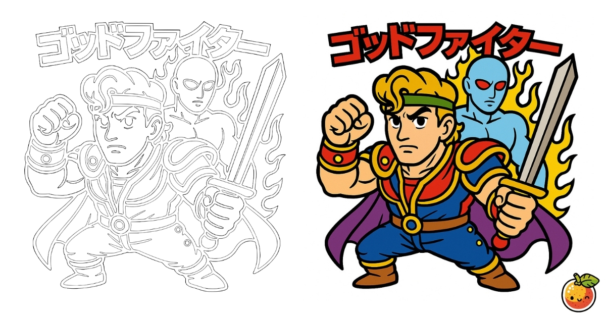 ゴッドファイターの塗り絵