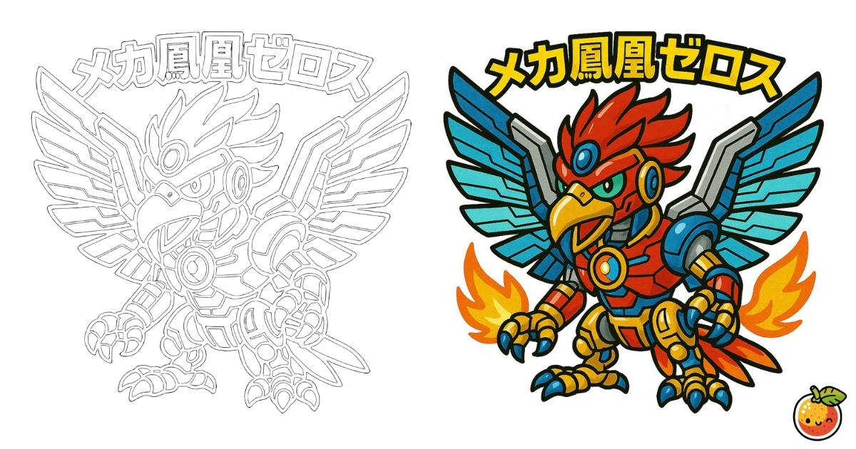 メカ鳳凰ゼロスの塗り絵