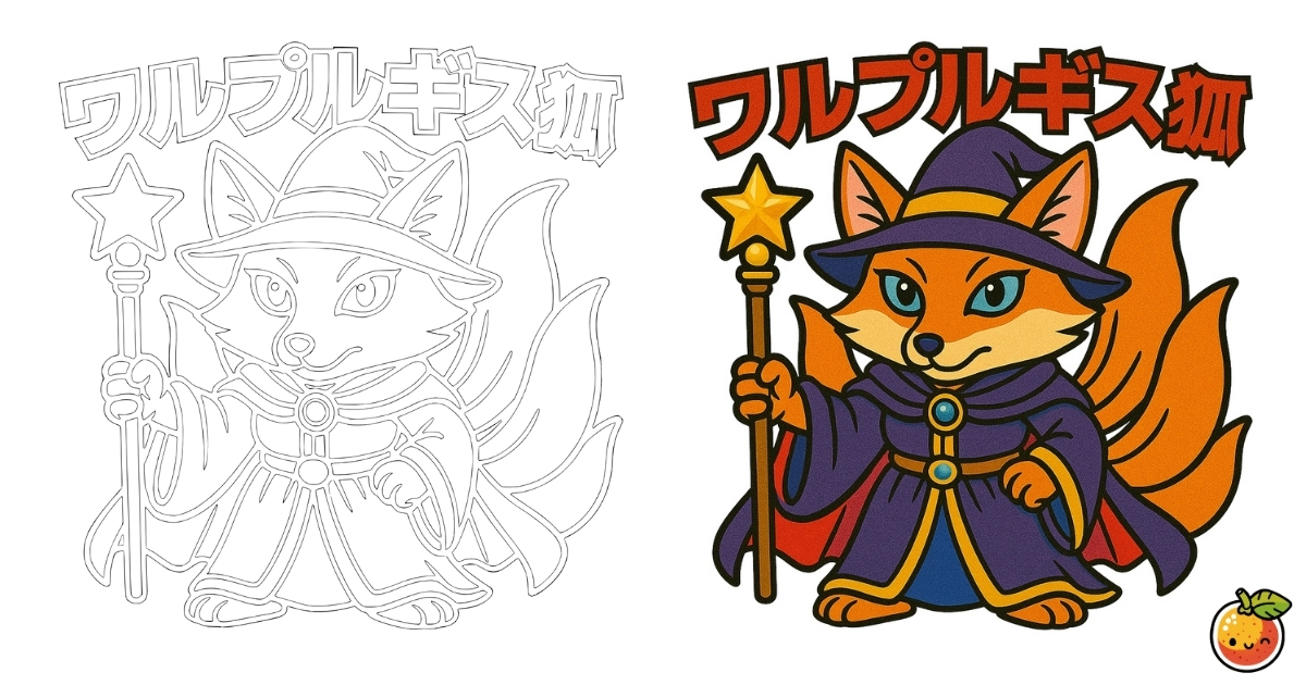 ワルプルギス狐の塗り絵