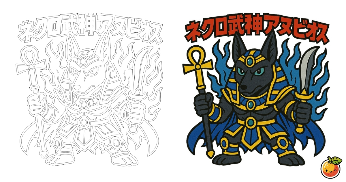 ネクロ武神アヌビオスの塗り絵