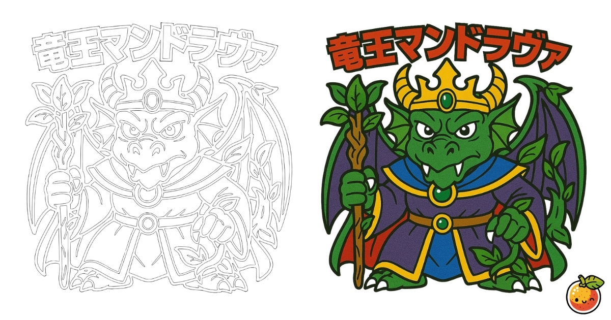 竜王マンドラヴァの塗り絵