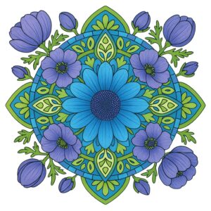 紫色の花の曼荼羅