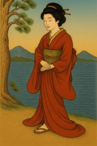 湖畔に佇む