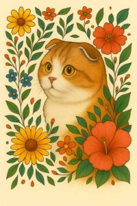 花園のスコティッシュフォールド