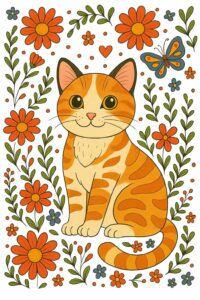 デイジー畑の茶トラくん