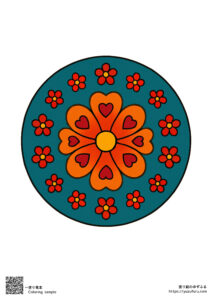 お花とハートの曼荼羅