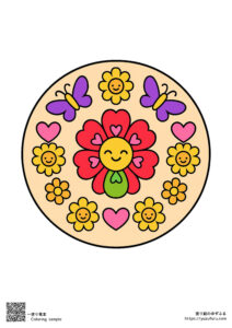 お花と蝶々の曼荼羅
