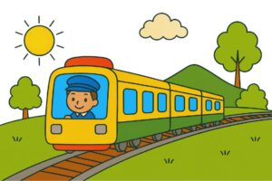 やまみちをはしるでんしゃ