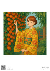 ほおずきと夏着物の午後