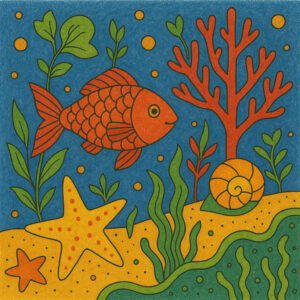 海の中の魚とサンゴ