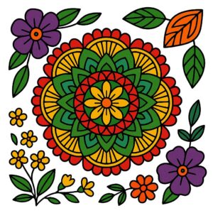 色彩の花輪